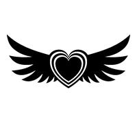 Sticker Design cœur ailé