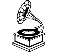 Sticker Design Gramophone vue de côté
