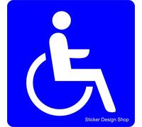 Sticker Design Shop Panneau magnétique pour voiture pour handicapés, fauteuil roulant, bleu, 20 cm