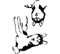Sticker Deux chiens husky
