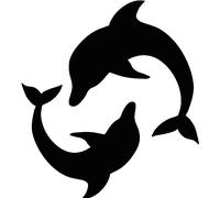 Sticker Deux dauphins