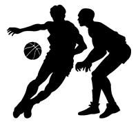 Sticker Deux joueurs de basket-ball