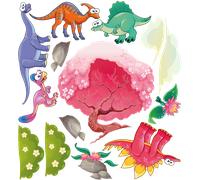 Sticker dinosaures heureux