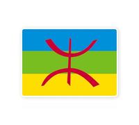 Sticker drapeau BERBERE AMAZIGH maroc algerie autocollant (taille M : 14cm x 10cm)