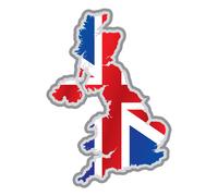Sticker Drapeau britannique à l'intérieur de la forme pays