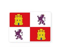 Sticker drapeau ESPAGNE CASTILLE LEON communaute autonome espagnol autocollant (taille S : 10cm x 7cm)