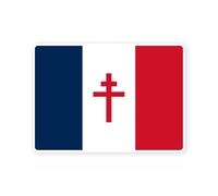 Sticker drapeau FRANCE LIBRE francais croix lorraine autocollant (taille M : 14cm x 10cm)