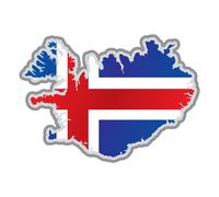Sticker Drapeau islandais forme intérieure de pays