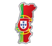Sticker Drapeau portugais à l'intérieur de la forme pays