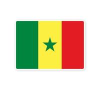 Sticker drapeau SENEGAL senegalais 10cm(S) - 28cm(XL) autocollant bord blanc (taille S : 10cm x 7cm)