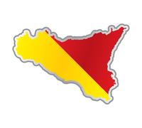 Sticker Drapeau sicilien forme intérieure de pays