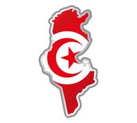 Sticker Drapeau tunisien à l'intérieur de la forme pays