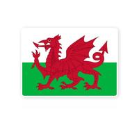 Sticker drapeau UK ROYAUME UNI PAYS DE GALLES dragon rouge y draig goch autocollant (taille S : 10cm x 7cm)