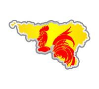 Sticker Drapeau Wallonie forme intérieure de pays