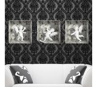 Sticker effet 3D 3 anges marbre