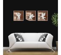 Sticker effet 3D 3 anges marbre rose