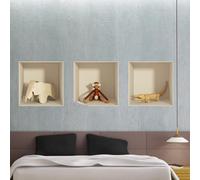 Sticker effet 3D animaux en bois