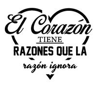 Sticker El corazon tiene razones que la razon ignora