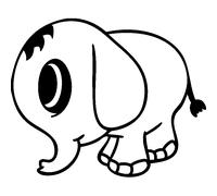 Sticker éléphant bien coiffé