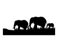 Sticker éléphants troupe silhouette