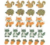 Sticker En Mousse Pailleté Animaux 24 Pièces