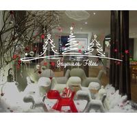 Sticker Ensemble Sapins de Noël - Nombreuses tailles et couleurs disponibles