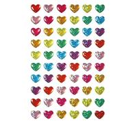 Sticker Époxy Coeur Couleurs Assorties 12 X 10 Mm X 60 Pièces