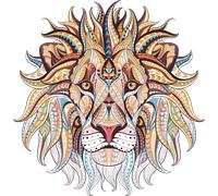 Sticker ethnique tête de lion artistique