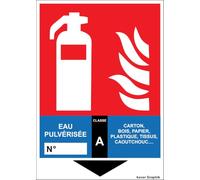 Sticker Extincteur 150 x 200 mm - Signalétique Incendie - Panneau Autocollant d’Identification et d’Emplacement - Plusieurs Modèles