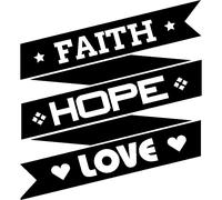 Sticker Faith, hope, love design