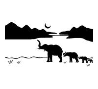 Sticker Famille d'éléphant