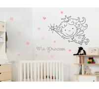 Sticker Fée Princesse Personnalisable - Nombreuses tailles et couleurs disponibles