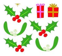 Sticker fenêtre - Nouvelles Images - Branches houx et gui - 44 stickers - 24x36 cm - Repositionnable