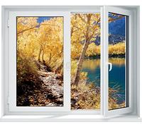 Sticker Fenêtre Trompe l'oeil Nature Lac- SATOFE0264 (70x58cm)