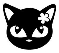 Sticker Figure chaton avec une fleur