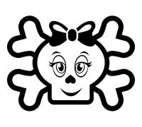 Sticker Figure crâne et os