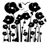 Sticker Fleurs d'horizon et ses papillons