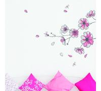Sticker fleurs et libellules