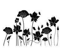 Sticker Fleurs et papillons des près