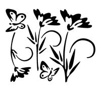 Sticker Fleurs et papillons pour une voiture