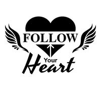 Sticker Follow your heart avec les ailes
