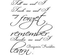 Sticker Forget, remember, learn - Benjamin Franklin