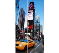 Sticker Frigo Americain Cuisine 100x180cm SAFRA0192 Taxi Jaune New York Times Square
