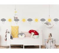 Sticker Frise Soleil & Nuages - Nombreuses tailles et couleurs disponibles