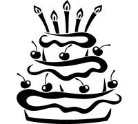 Sticker Gâteau d'anniversaire avec 5 bougies
