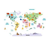 STICKER GEANT ENFANT MAPPEMONDE DECORATION CHAMBRE ENFANT