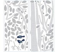 Sticker Géant Repositionnable Arbre Effet Patine Gris/Blanc