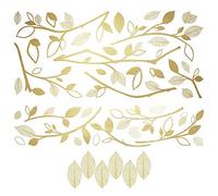 Sticker Géant Repositionnable Branche en or avec Éléments 3D