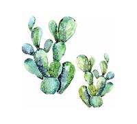 Sticker Géant Repositionnable Cactus en Aquarelle