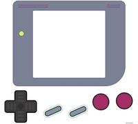 Sticker Géant Repositionnable Nintendo Gameboy Effacable avec Feutre, Noir, Rouge et Gris, 38.74 x 58.5